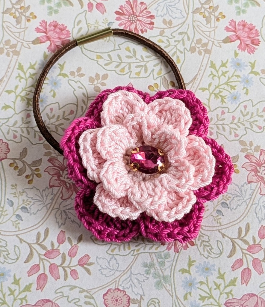 お花のヘアゴム(同色2個セット)