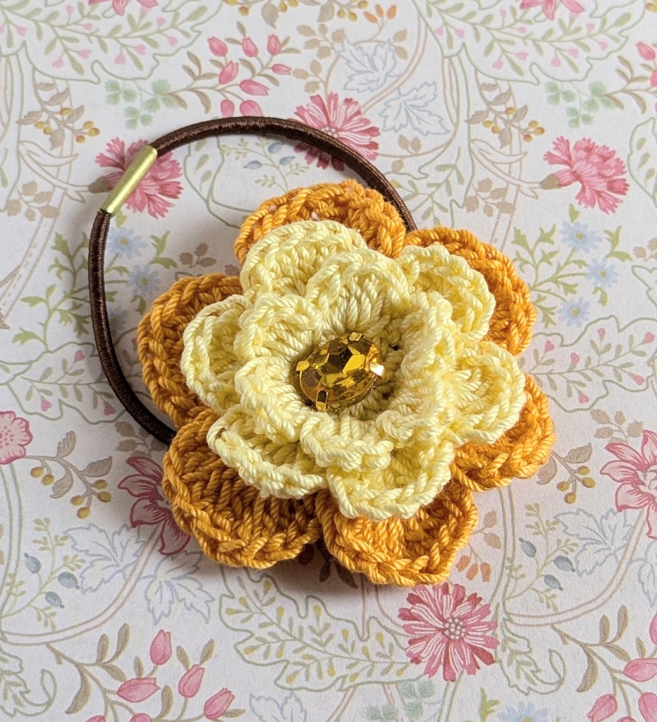 お花のヘアゴム(同色2個セット)