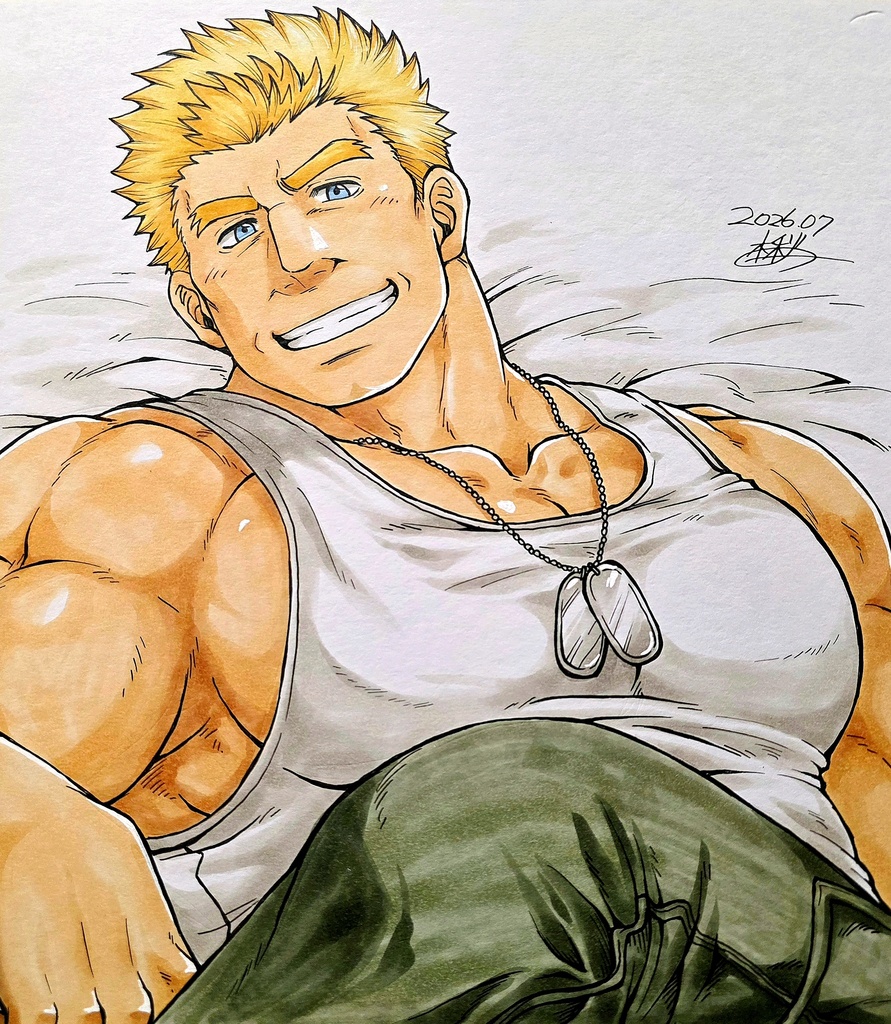 レッスルファイト／ジョージ　アナログイラスト色紙