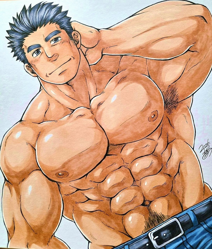 異海／勇魚定晴　アナログイラスト色紙