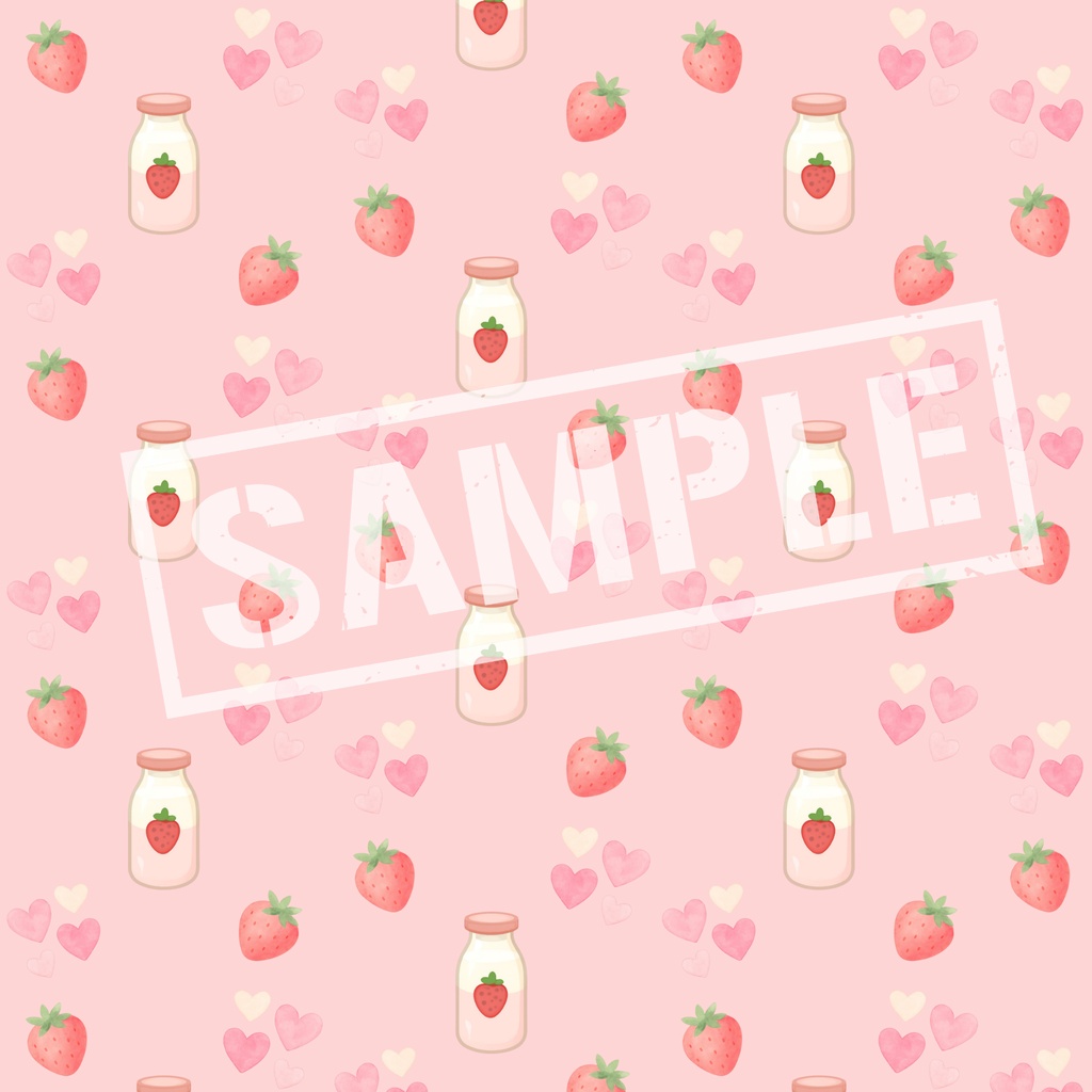 Strawberry Milk Picnic 単体素材 パステルピンク
