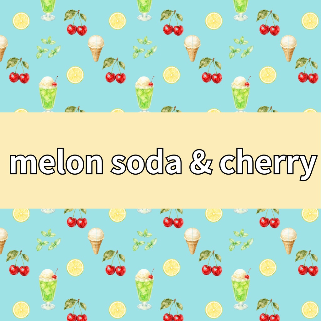 melon soda & cherry　パステルブルー