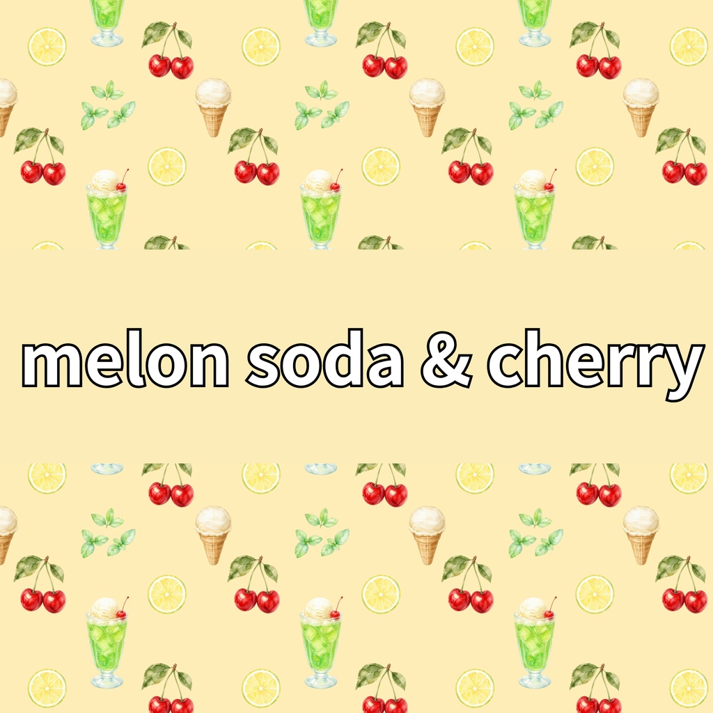 melon soda & cherry　パステルイエロー