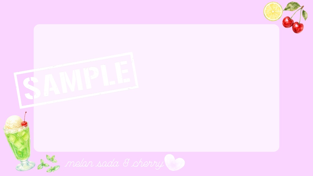 melon soda & cherry｜ 配信・デジタル背景｜1280×720px　パステルピンク