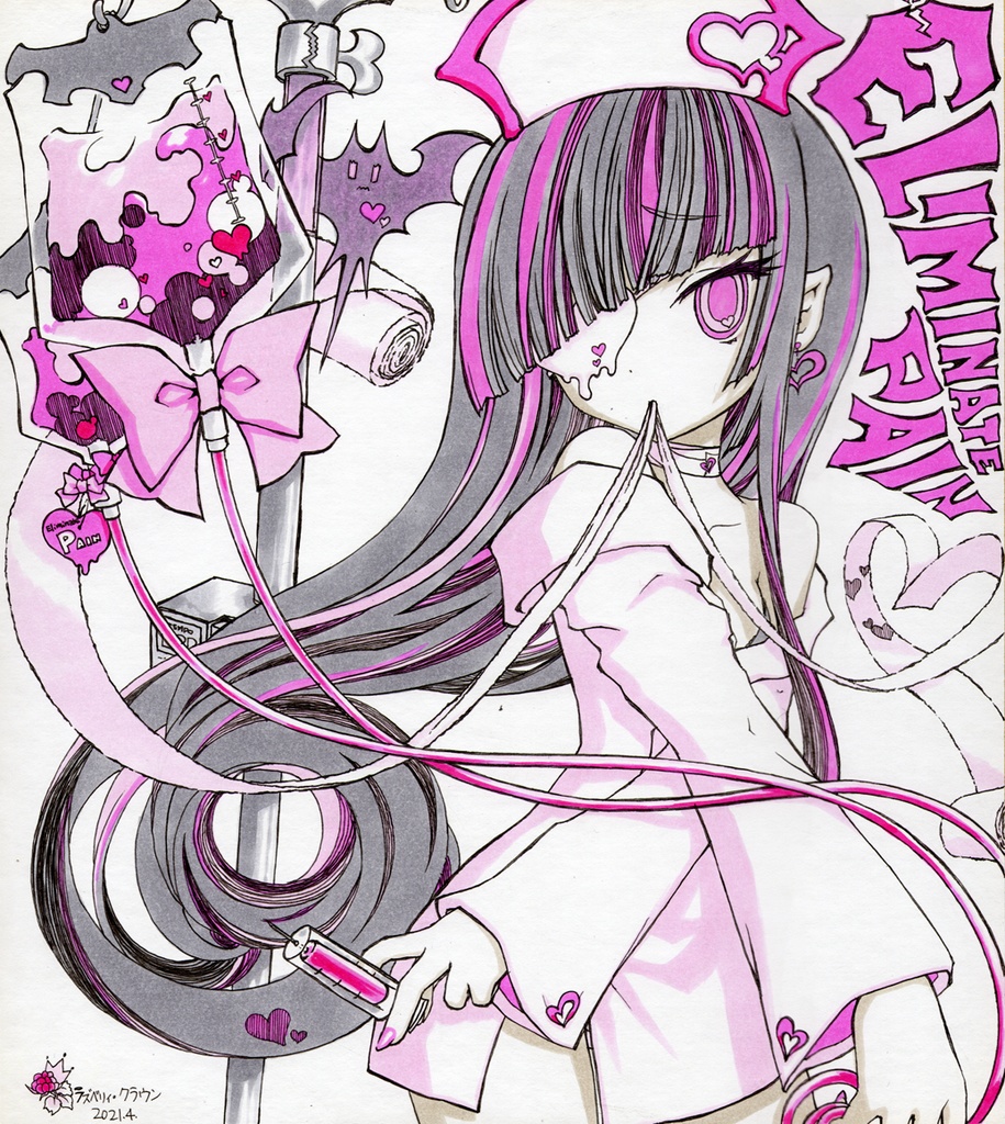 ナースちゃん手描き色紙