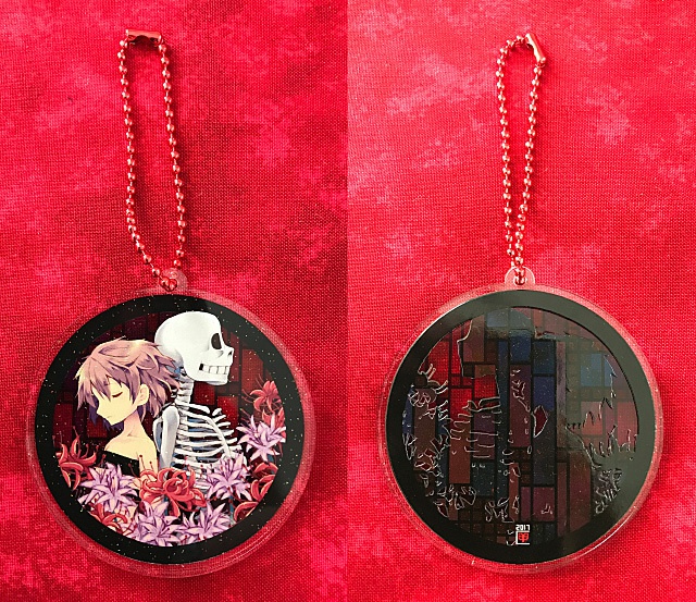 【通販一時停止】骨と人間のアクリルキーホルダー(ネリネ/ヒガンバナ)