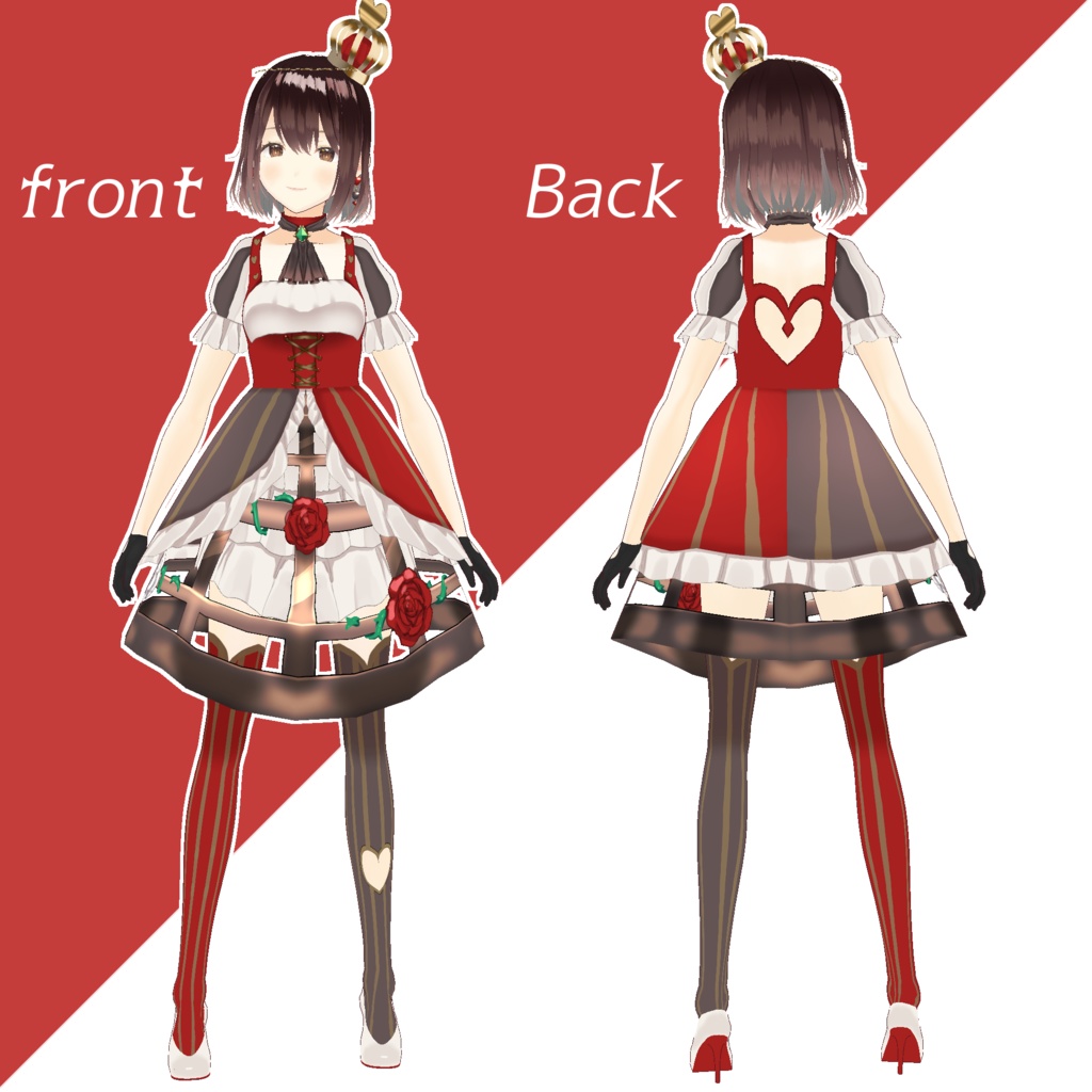 【vroid】ハートの女王衣装セット