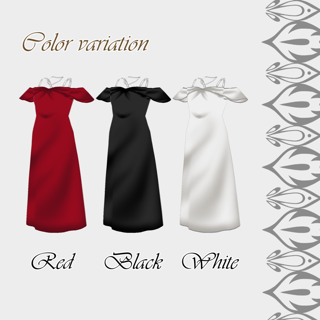 【vroid】オフショルドレスセット