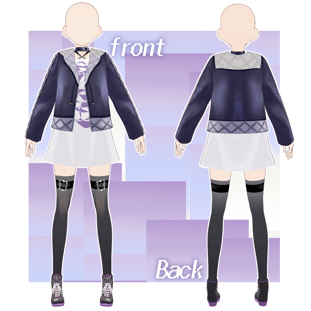 【vroid】ジャケットワンピセット