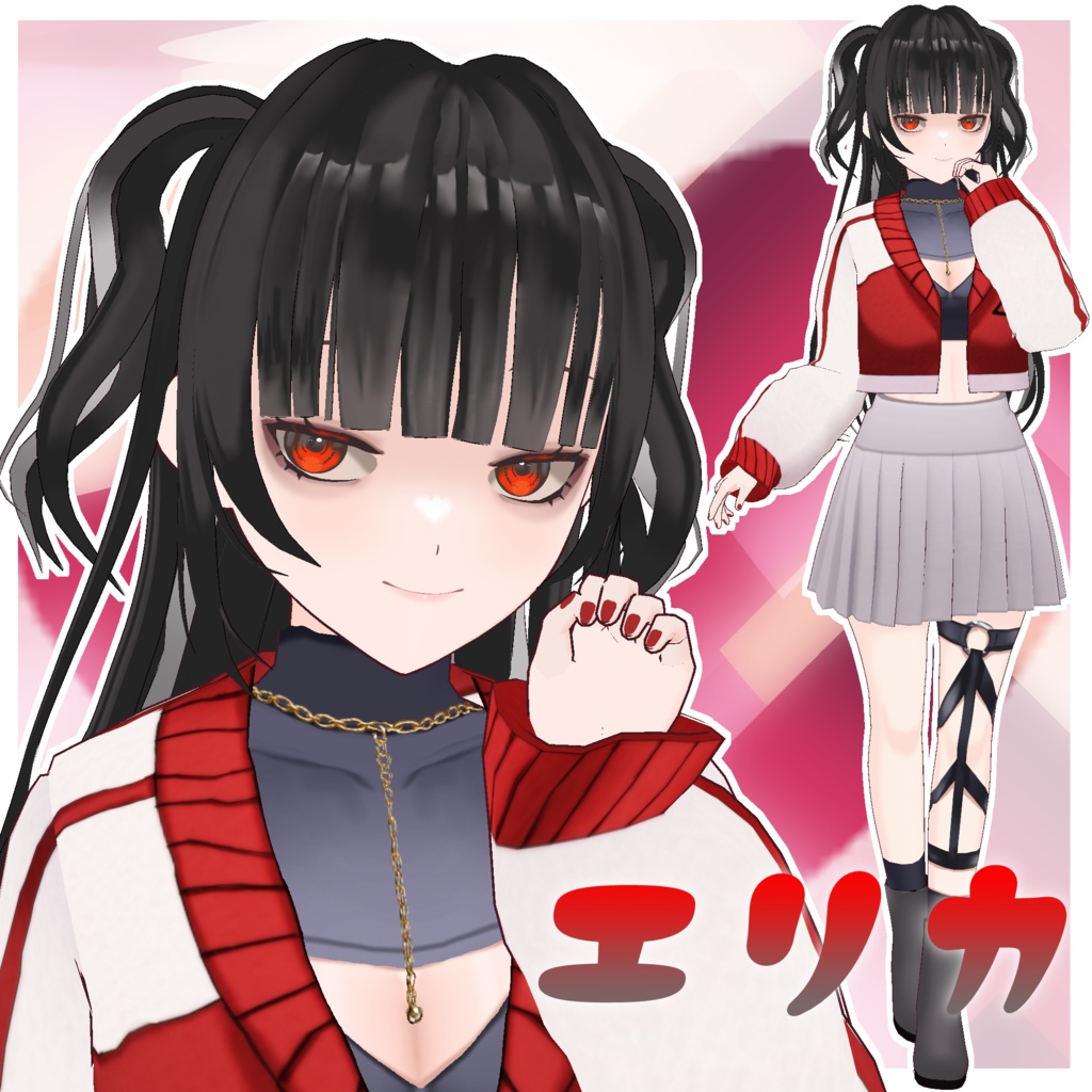 【衣装、髪型だけの販売あり】オリジナル３Dモデル「エリカ」【vroid】
