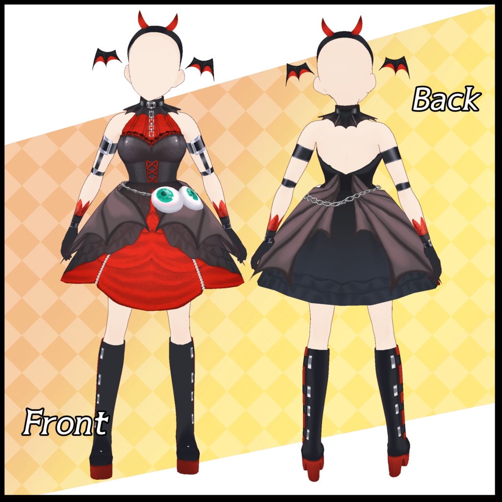 【vroid】悪魔風ドレス