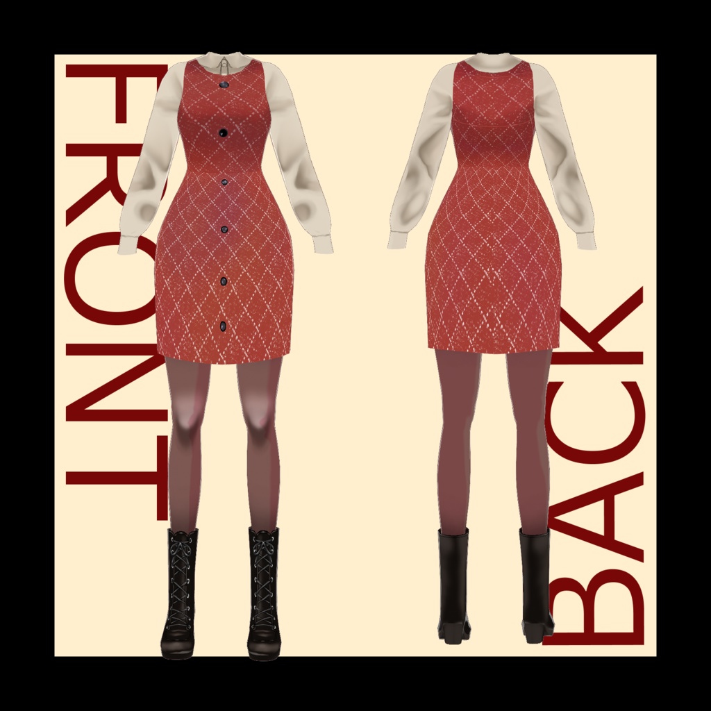 【vroid】シャツ&ワンピースセット