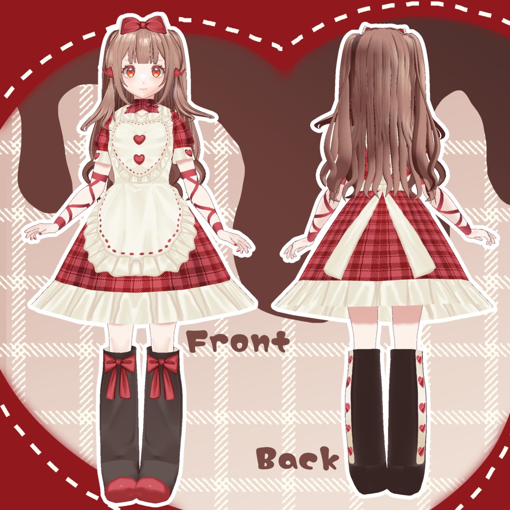 【衣装だけの販売あり】オリジナル3Dモデル「アカリ」【vroid】