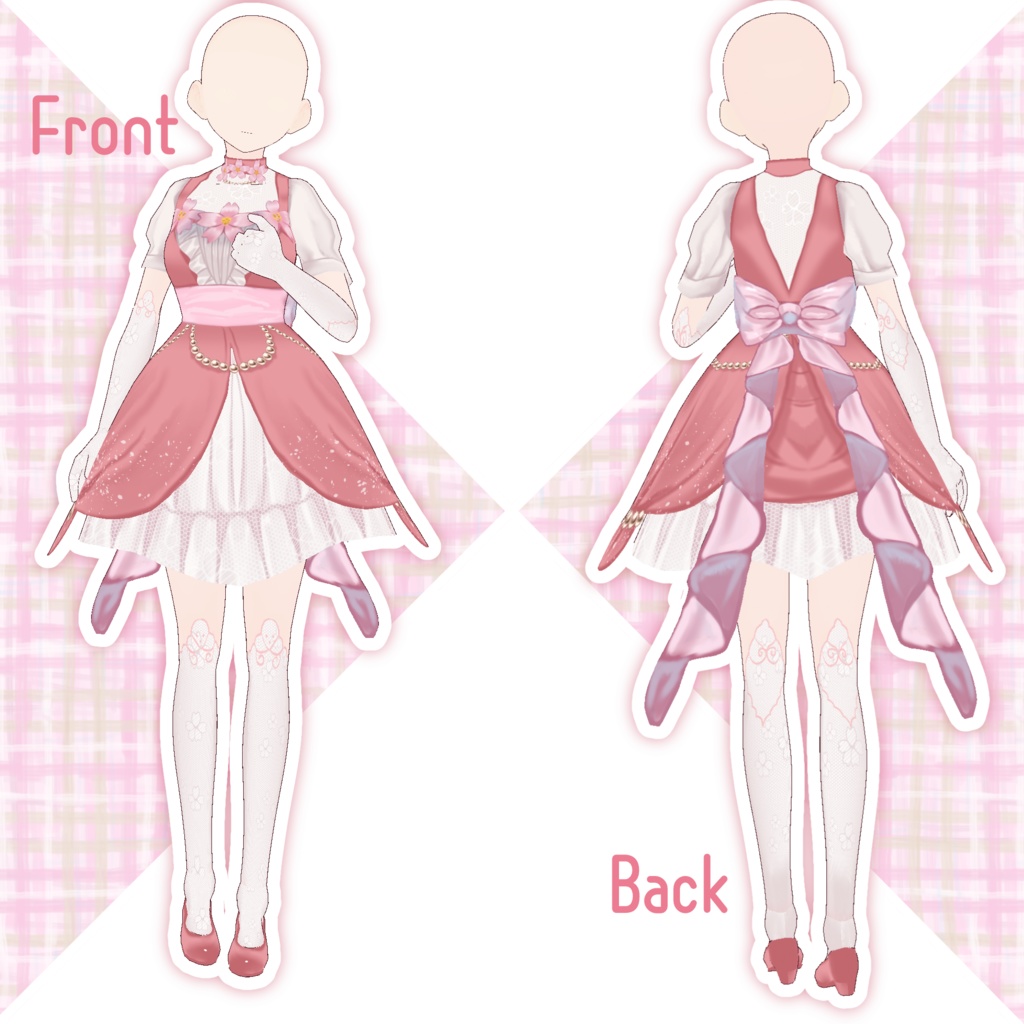 【vroid】桜ワンピース