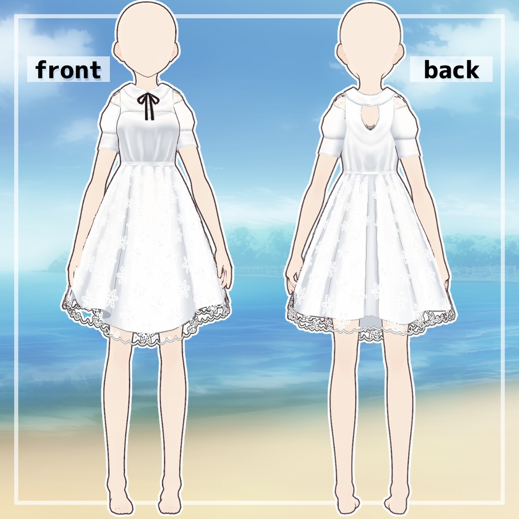 【Vroid】サマーレースワンピース