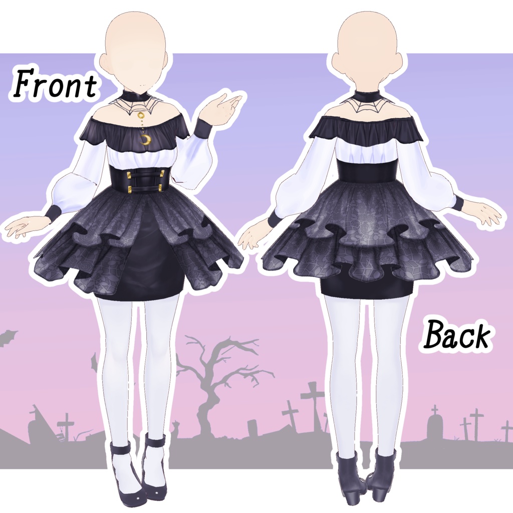 【Vroid】ハロウィンドレス