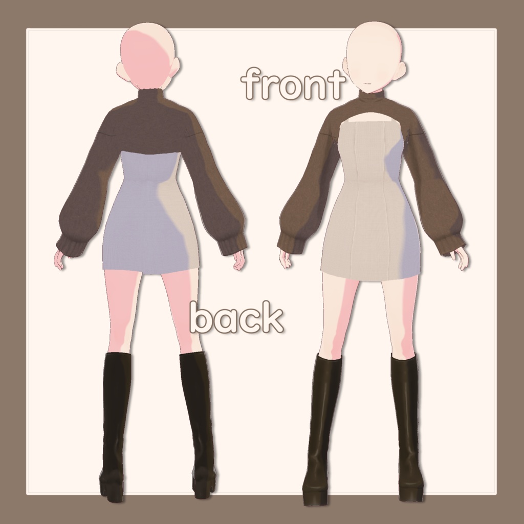 【Vroid】タイトミニワンピースコーデ