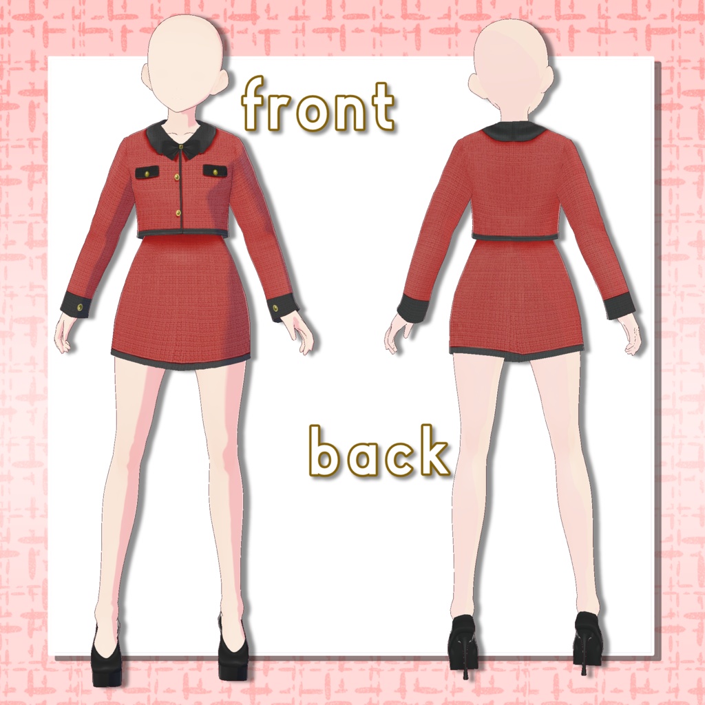 【Vroid】ツイードセットアップ