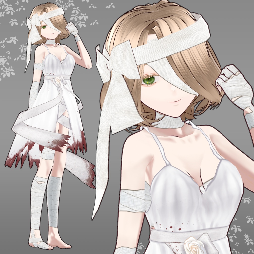 【1点もの】オリジナル３Dモデル「包帯お姉さん」【vroid】