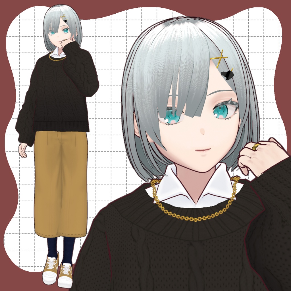 【1点もの】オリジナル３Dモデル「銀髪少年」【vroid】