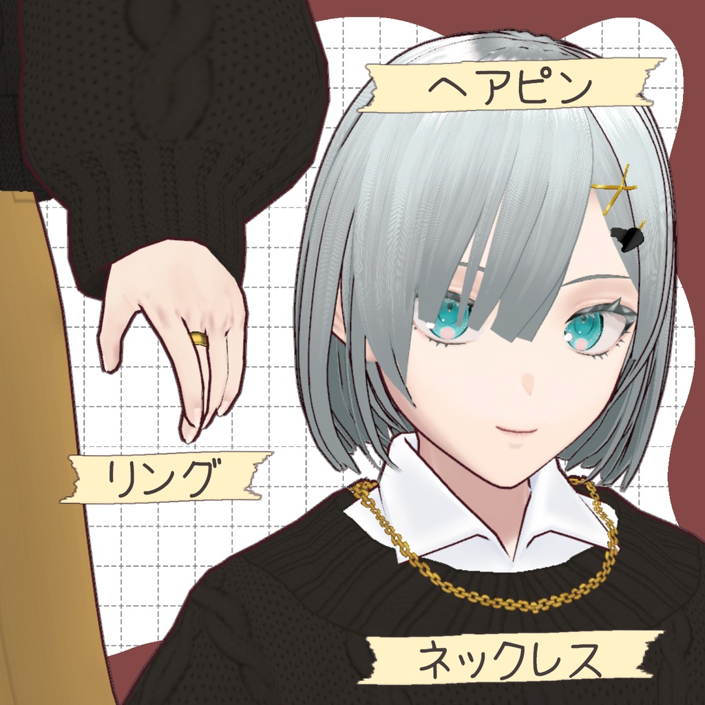 【1点もの】オリジナル3Dモデル「銀髪少年」【vroid】