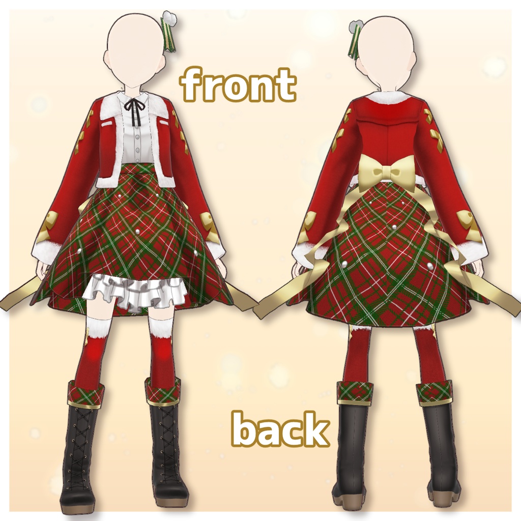 【Vroid】クリスマスアイドルドレス