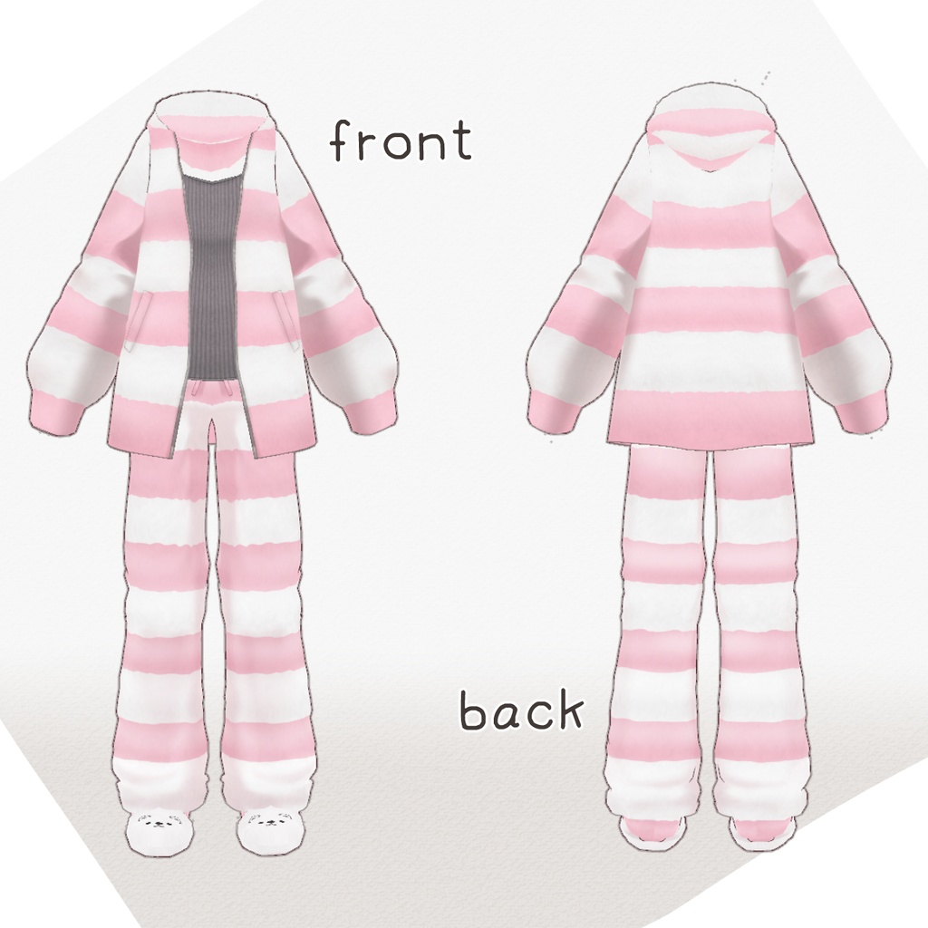 【Vroid】もこもこあったかルームウェア