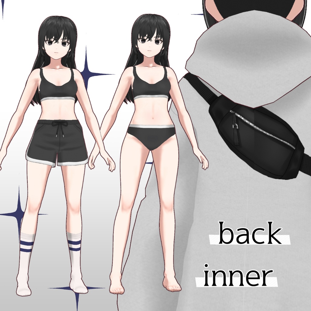 【1点もの】オリジナル3Dモデル「クールカジュアル女子」【vroid】