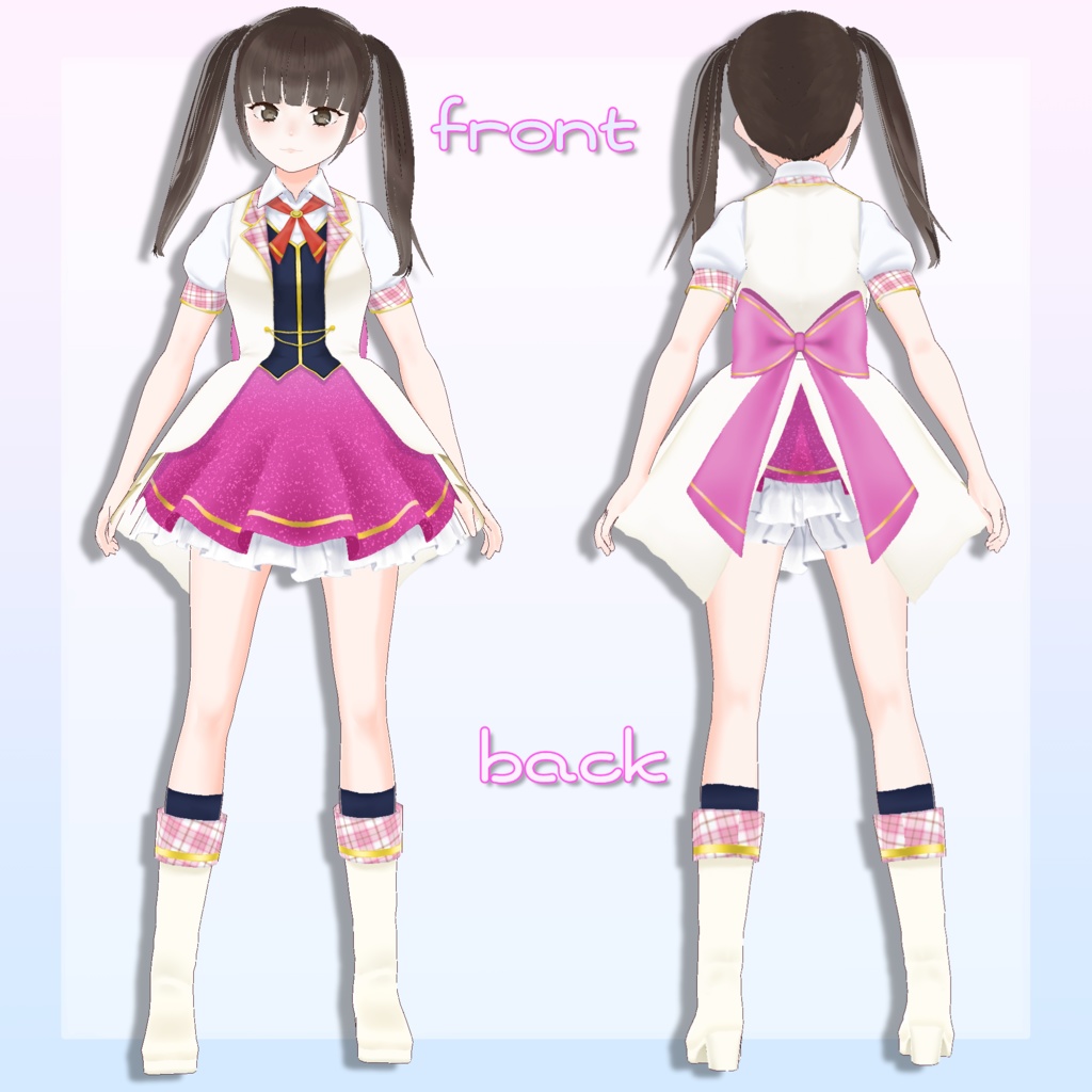 【1点もの】オリジナル3Dモデル「ツインテールアイドル」【vroid】