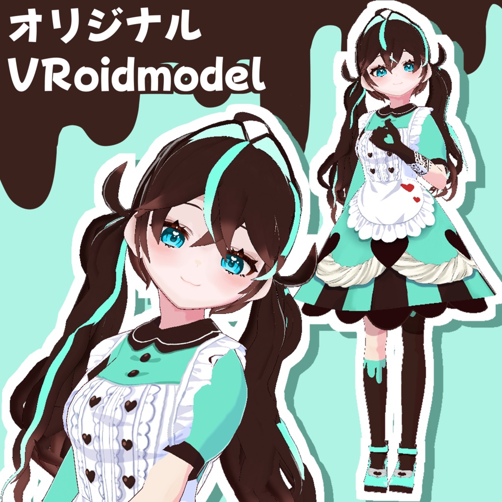 【1点もの】オリジナル3Dモデル「チョコミントちゃん」【vroid】