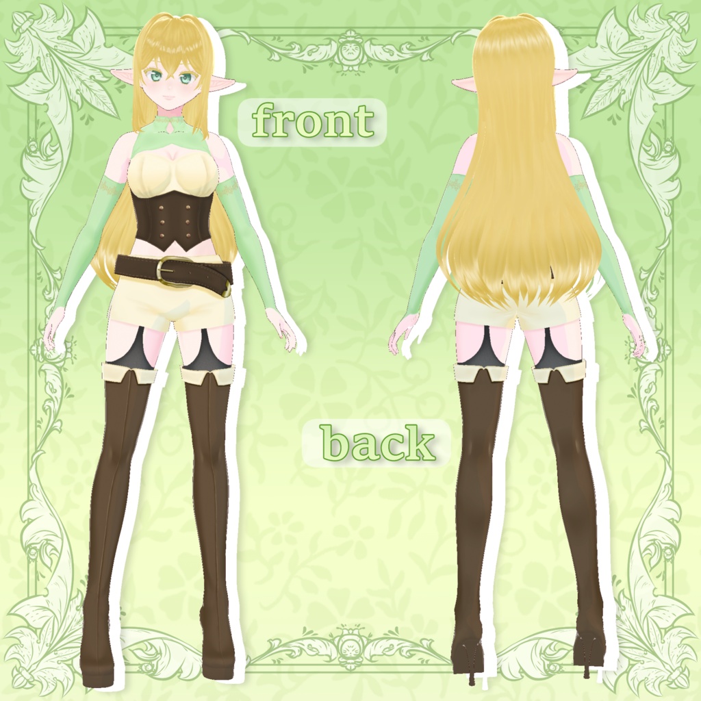 【1点もの】オリジナル3Dモデル「金髪エルフさん」【vroid】