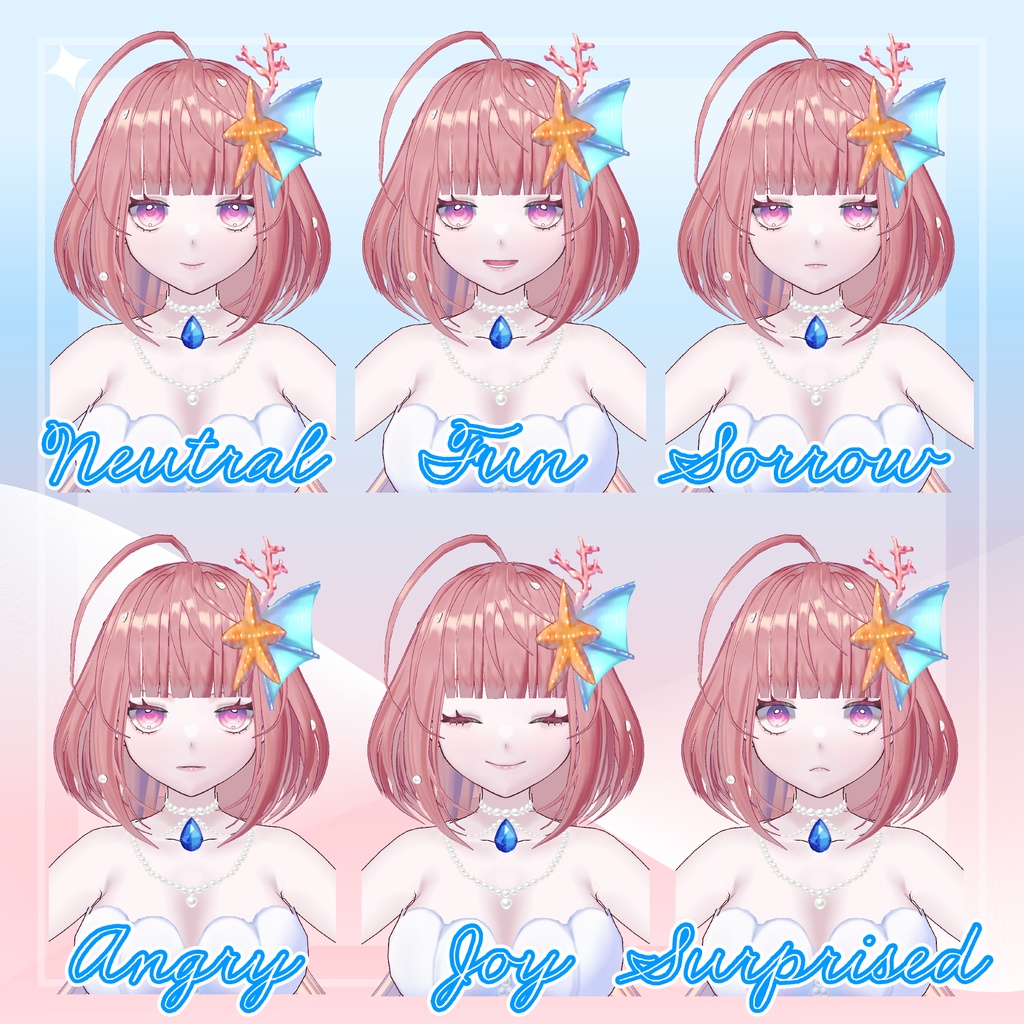 【1点もの】オリジナル3Dモデル「人魚姫」【vroid】