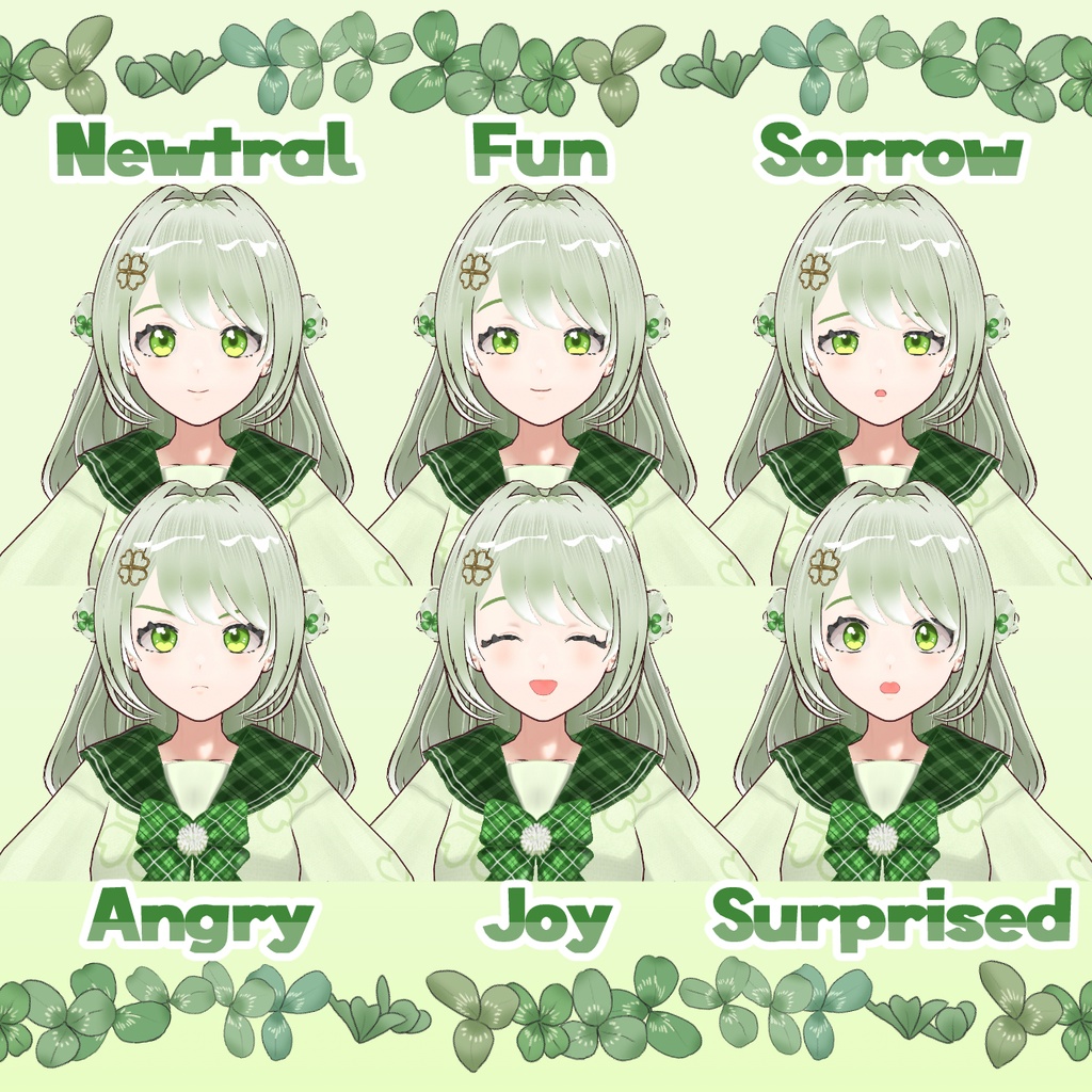 【1点もの】オリジナル3Dモデル「クローバーの女の子」【vroid】