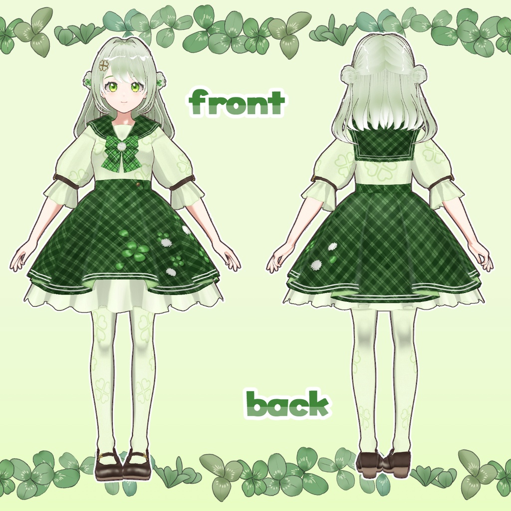 【1点もの】オリジナル3Dモデル「クローバーの女の子」【vroid】