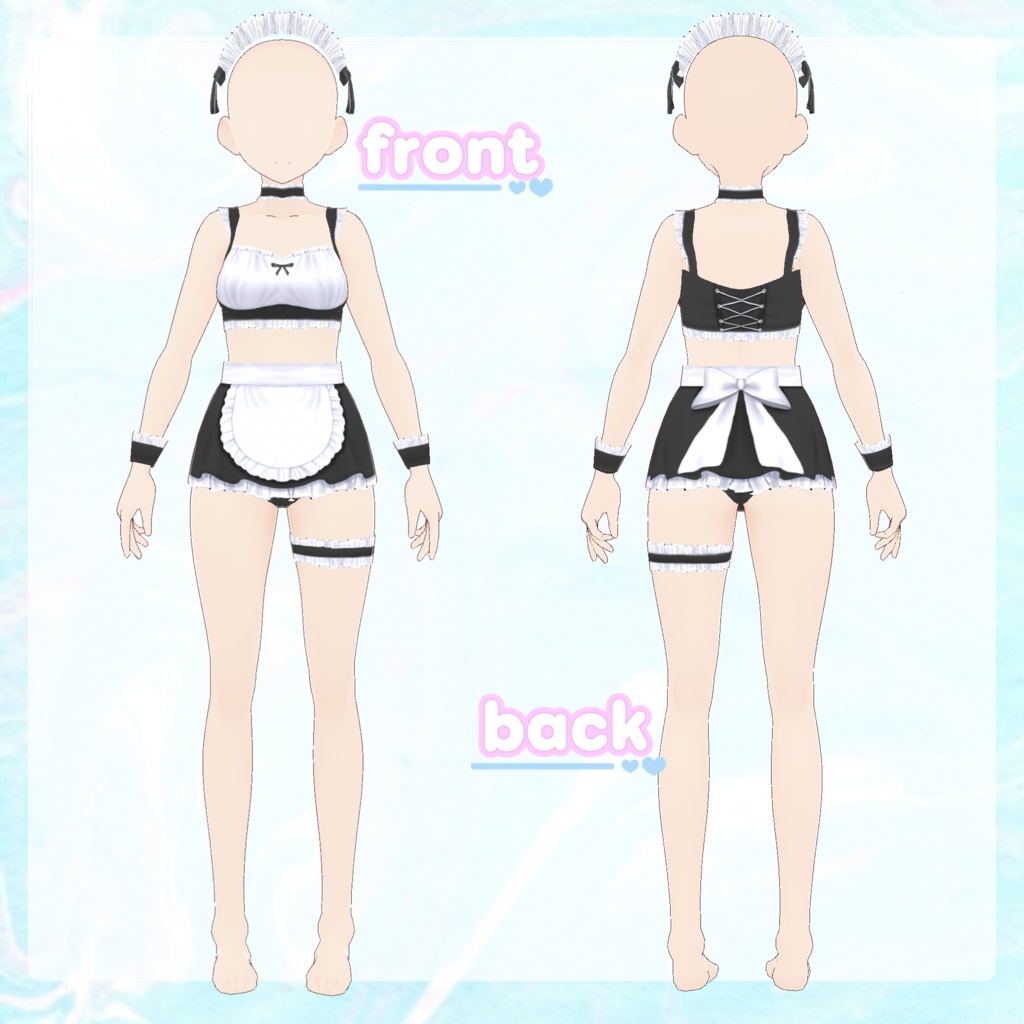 【vroid】 サマーメイド水着