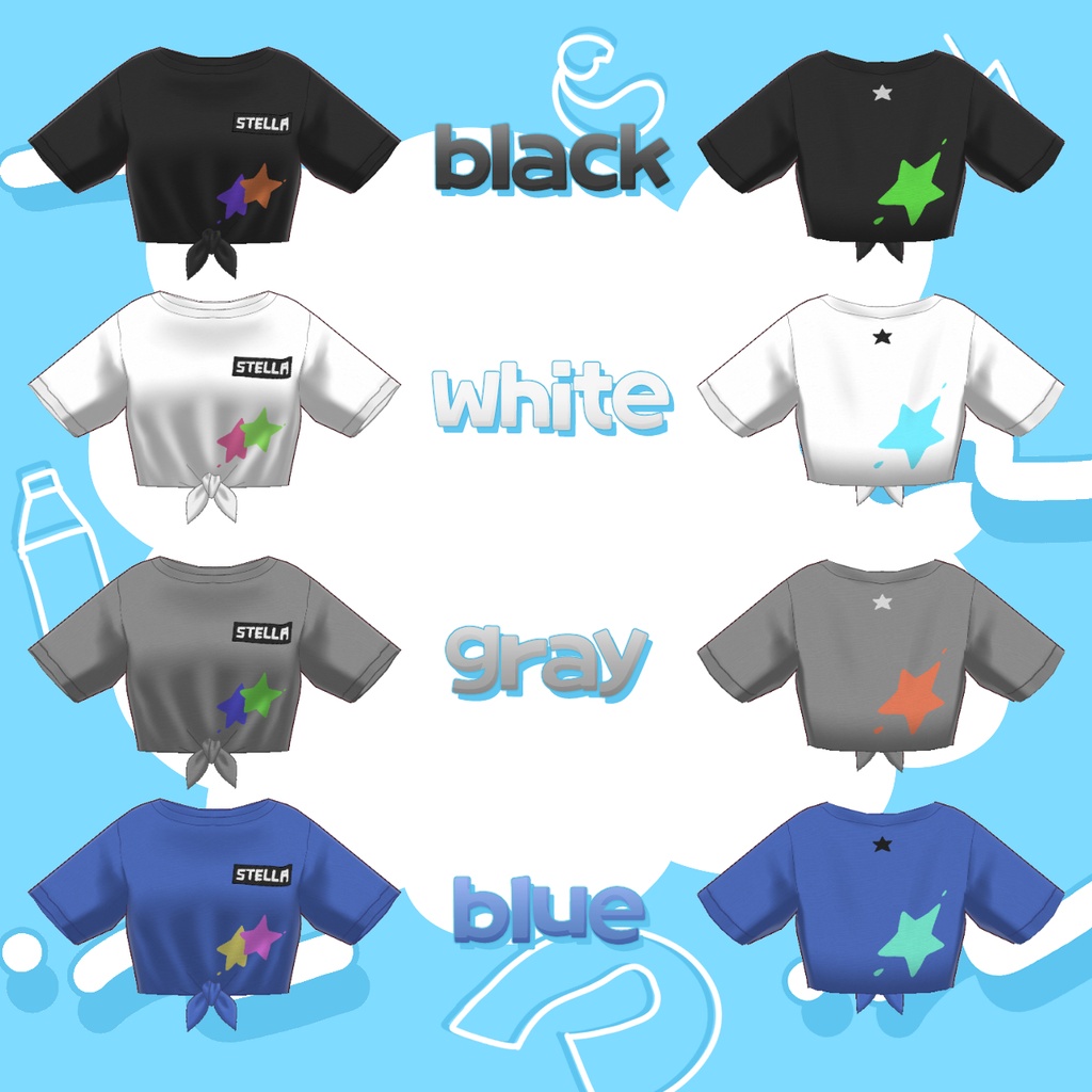 【vroid】裾結びTシャツ&バレルレッグジーンズ