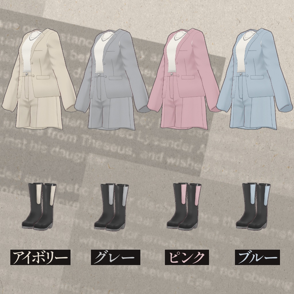 【vroid】テーラードショートパンツコーデ