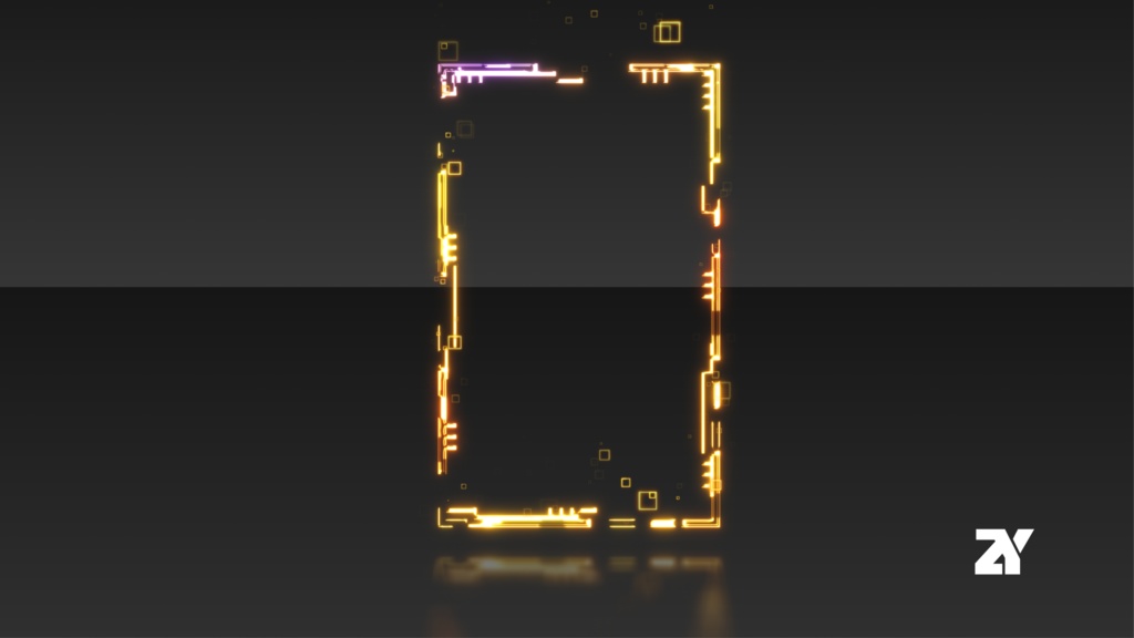 カラフルカード光エフェクト ゴールド