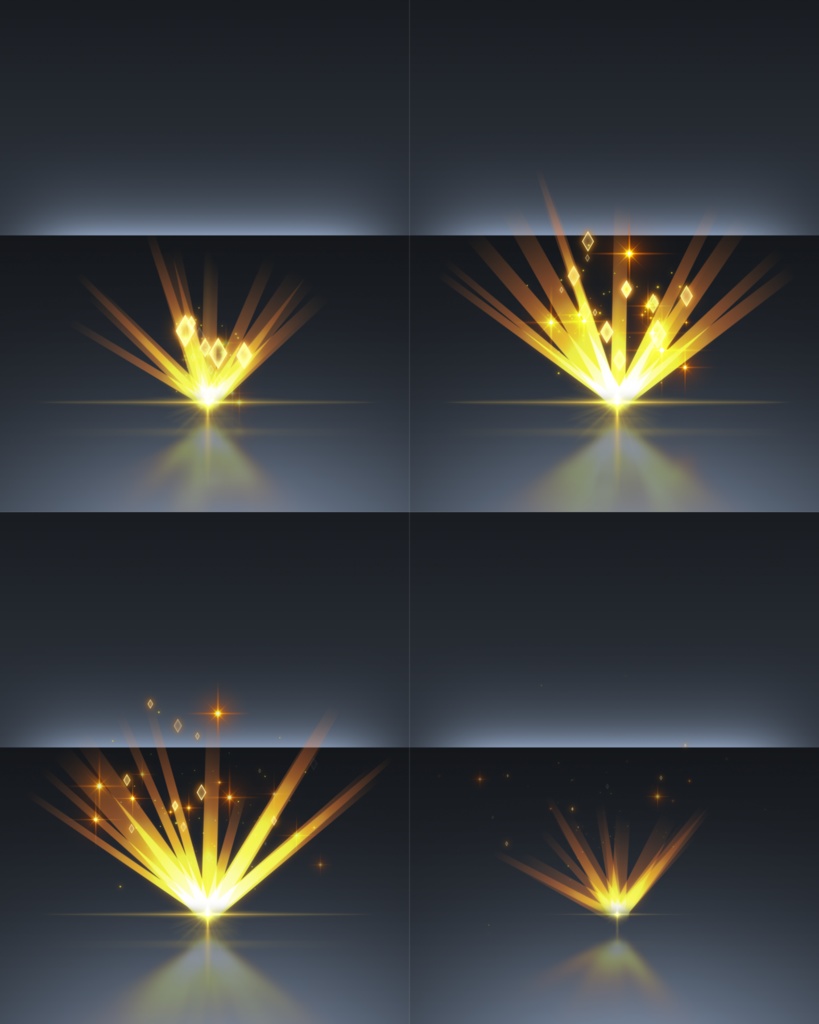 宝箱開封エフェクト_金色のハードエッジ