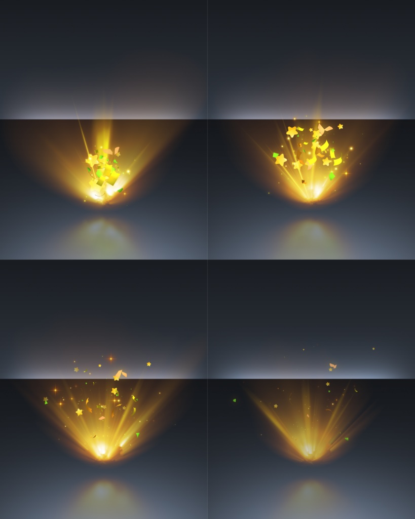 宝箱開封エフェクト_金色リボン