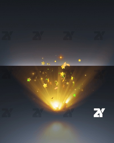 宝箱開封エフェクト_金色リボン