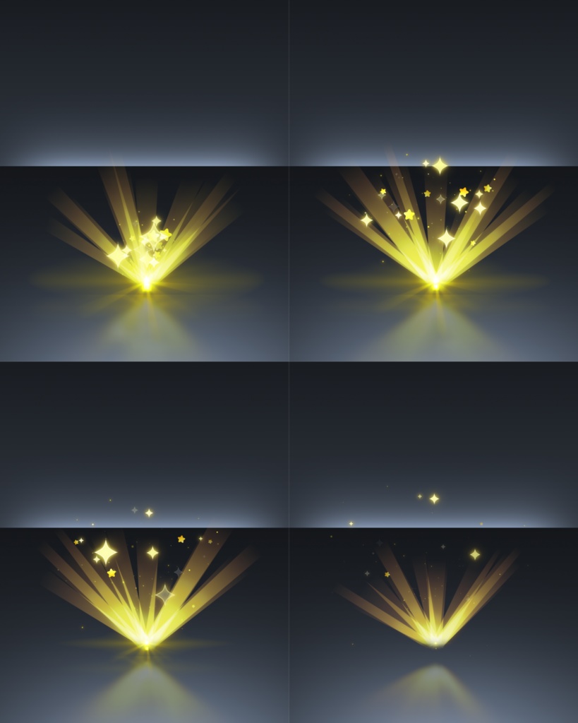 宝箱開封エフェクト_金色カートゥーン