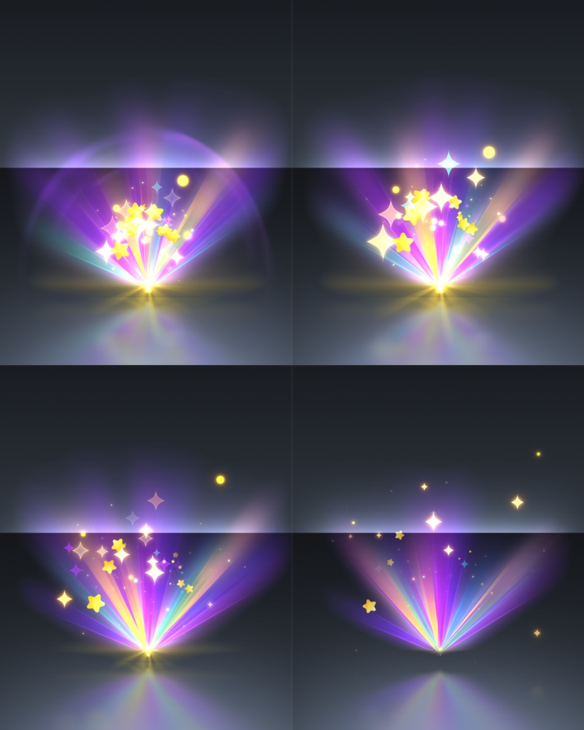 宝箱開封エフェクト_カラフルカートゥーン