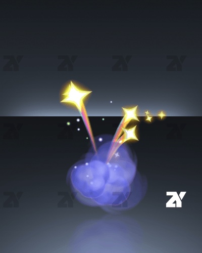 宝箱開封エフェクト_虹色の軌跡