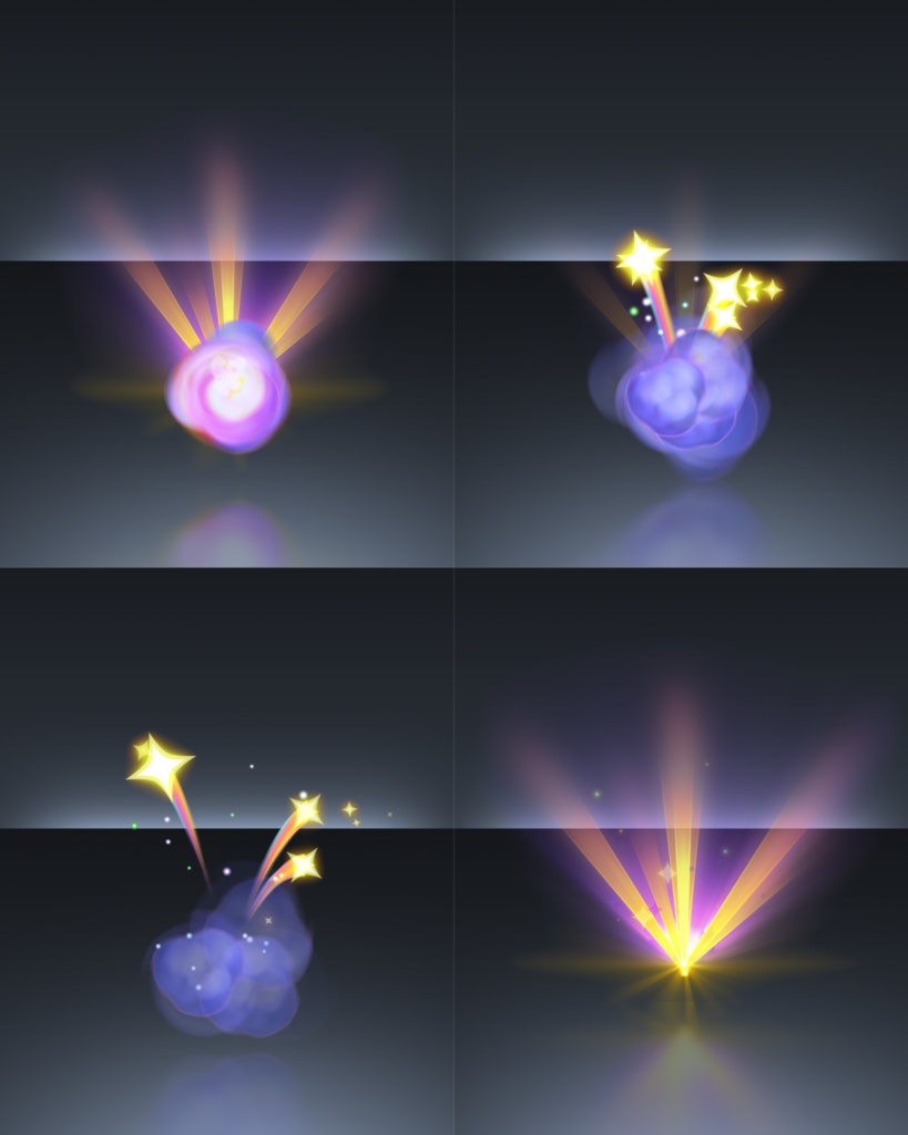 宝箱開封エフェクト_虹色の軌跡