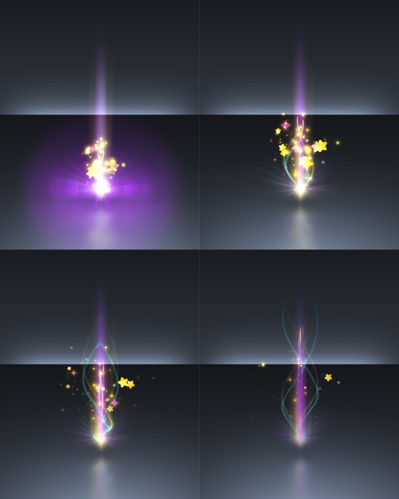 宝箱開封エフェクト_縦光カラフル