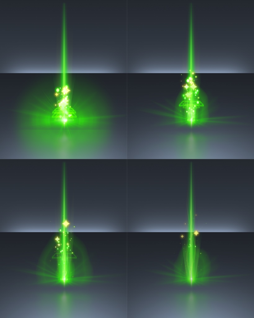 宝箱開封エフェクト_縦光グリーン