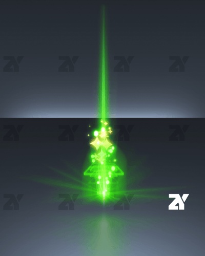 宝箱開封エフェクト_縦光グリーン