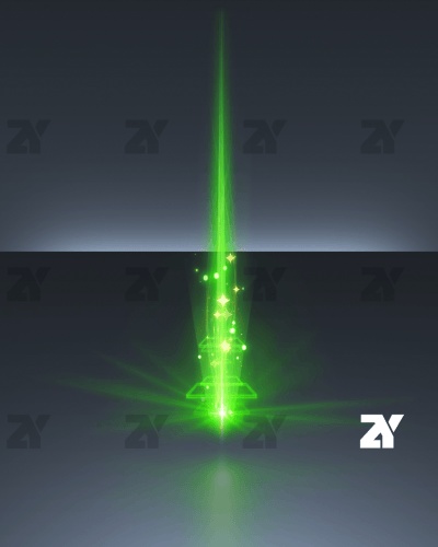 宝箱開封エフェクト_縦光グリーン