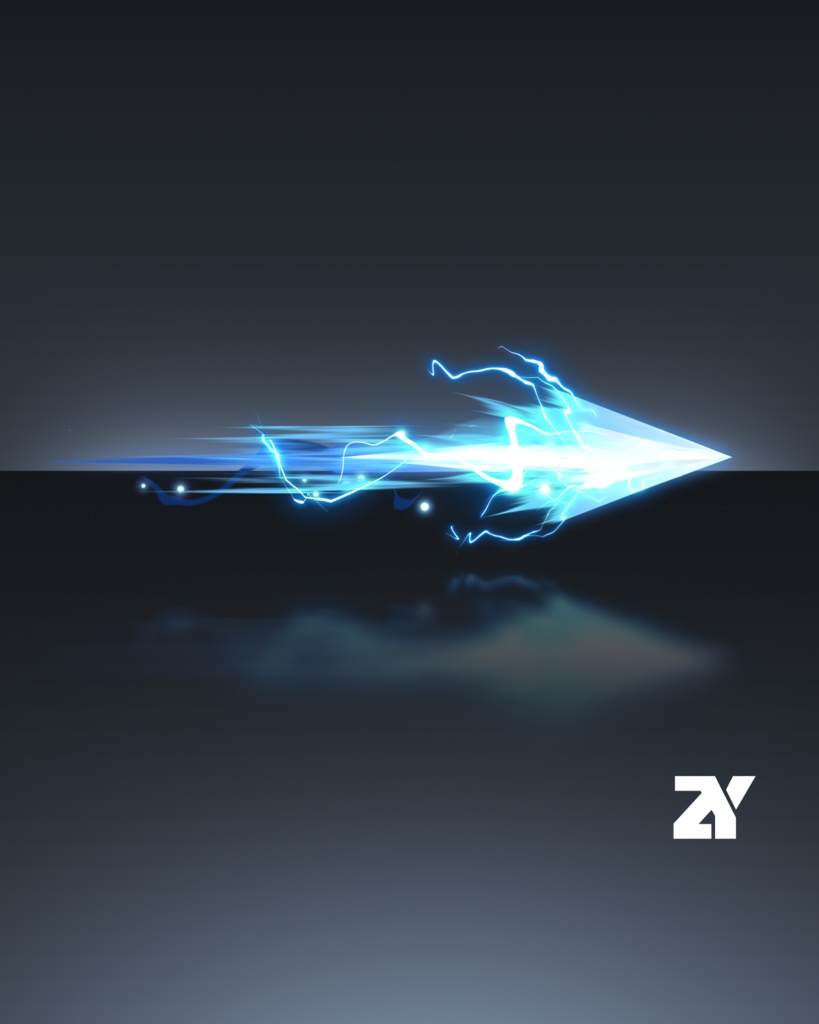 トレイルエフェクト_青い電矢